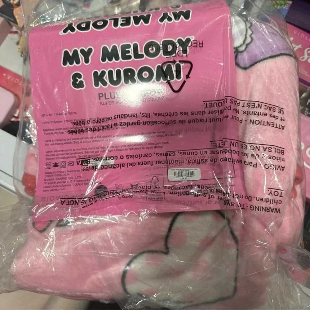 - Sanrio Hello Kitty My Melody & Kuromi Sleepover Throw Blanket